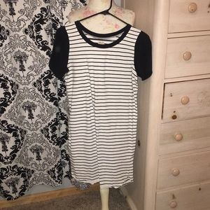 Black and White striped t-shirt dress